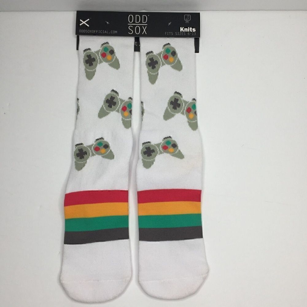 Odd Sox Mens Video Game Controller Novelty Crew Socks Sizes 6-13